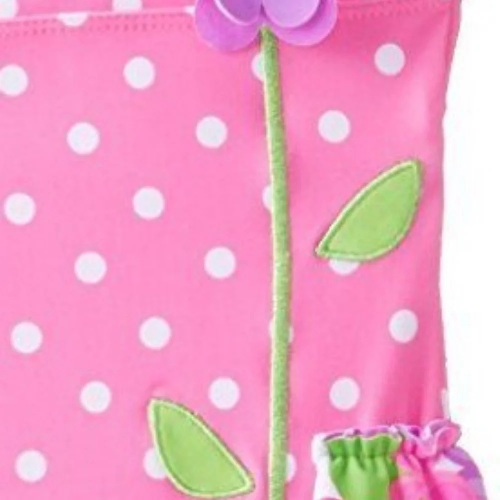 Hartstrings Girls‎ 2T Pink One Piece Swimsuit Polka Dot Ruffle Flower NWT